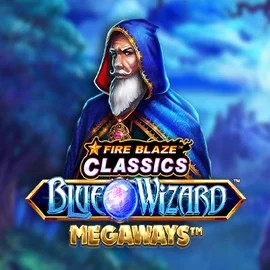 Fire Blaze Blue Wizard Megaways slot icon by Rarestone Gaming, available at Uspin Casino